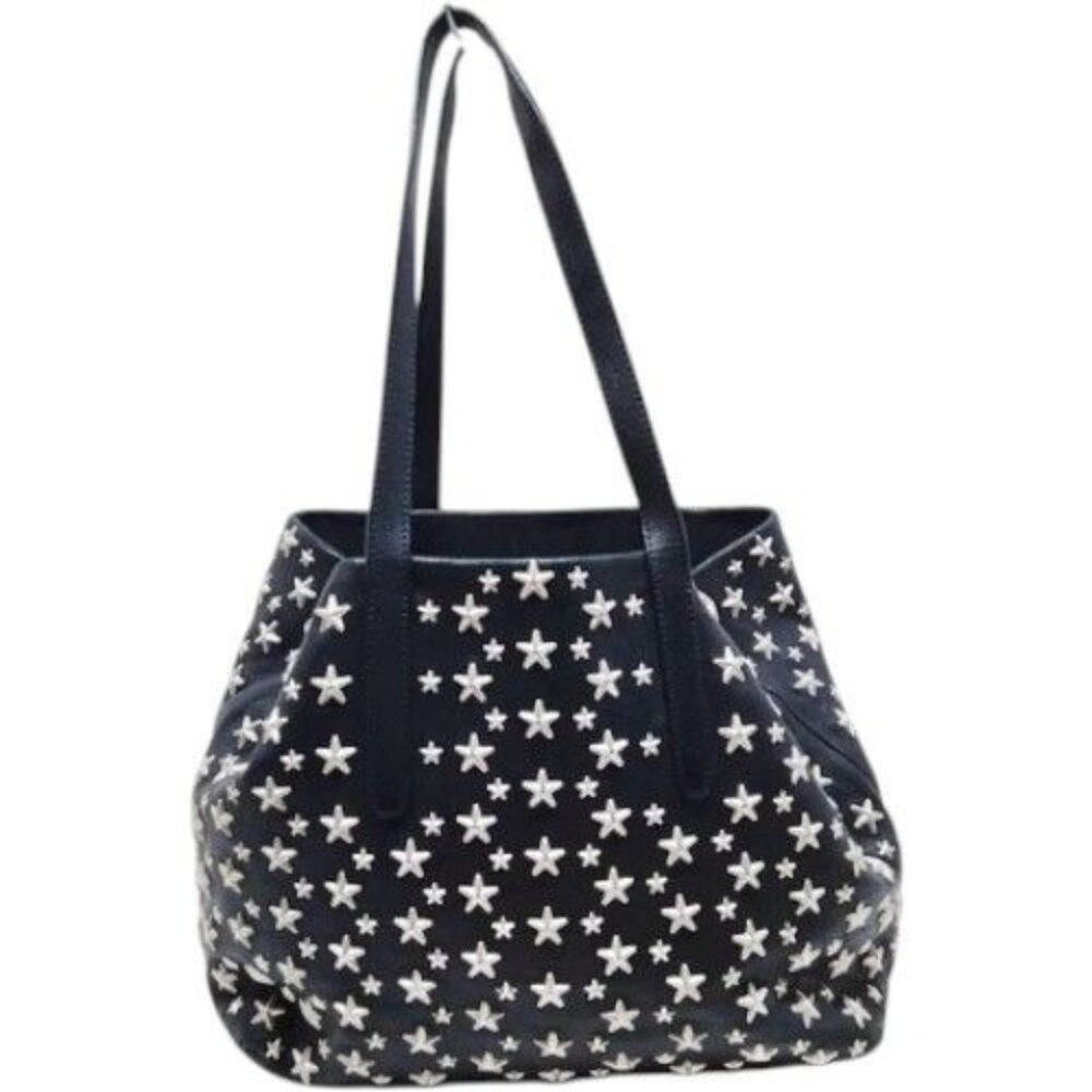 (L4) Jimmy Choo Tote Bag Black Leather